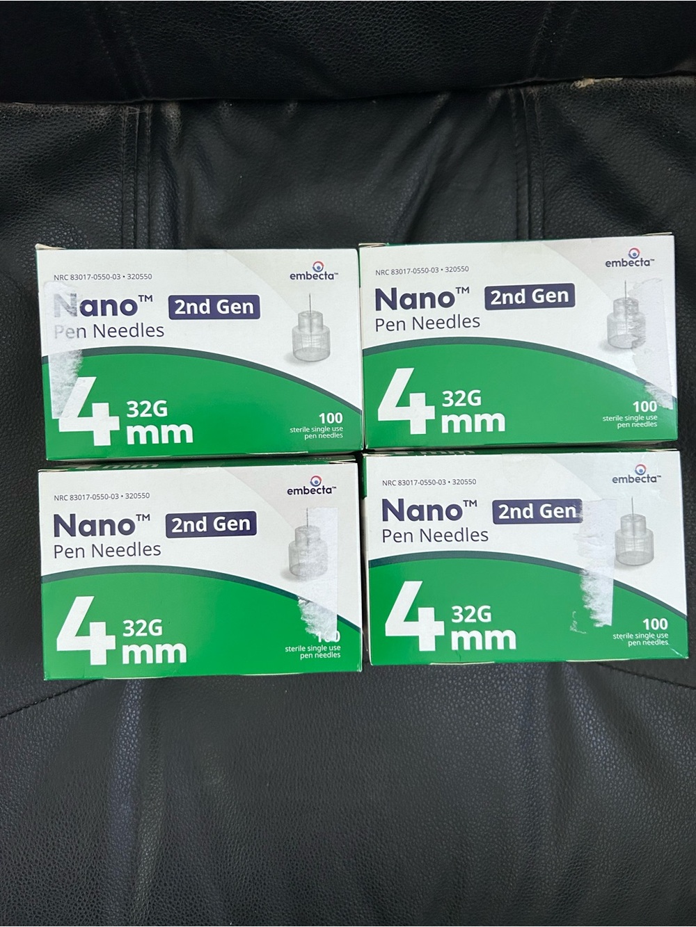 Nano 2nd Generation Pen Needles 4MM 32G NEW SEALED 4 boxes SEALED